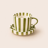 Stripe Cup & Saucer — Olive
