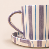 Stripe Cup & Saucer — Blue