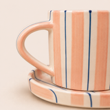 Stripe Cup & Saucer — Pink