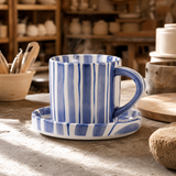 Stripe Cup & Saucer — Olive