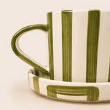 Stripe Cup & Saucer — Olive