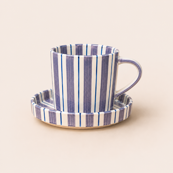 Stripe Cup & Saucer — Blue