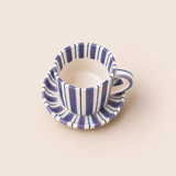 Stripe Cup & Saucer — Blue
