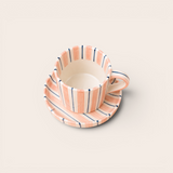 Stripe Cup & Saucer — Pink