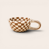 Checkerboard Mug — Brown