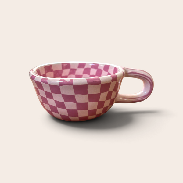 Checkerboard Mug — Pink